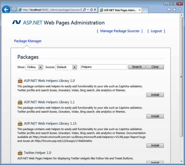 ASP.NET Web Pages - 帮助器