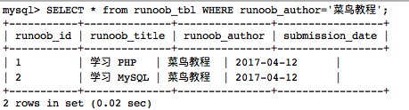 MySQL WHERE 子句