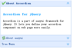 jQuery EasyUI 布局 - 创建折叠面板