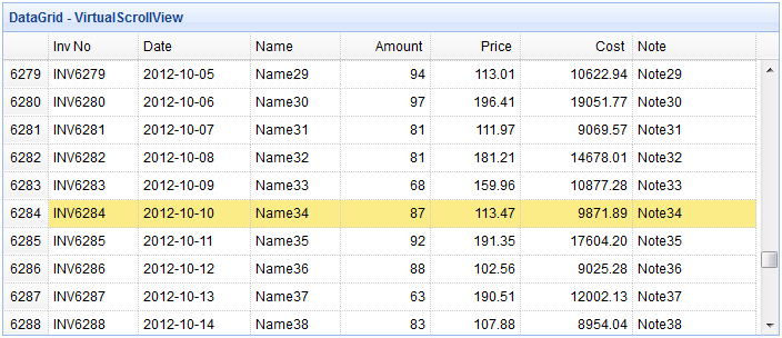 jQuery EasyUI 数据网格 - 使用虚拟滚动视图显示海量数据