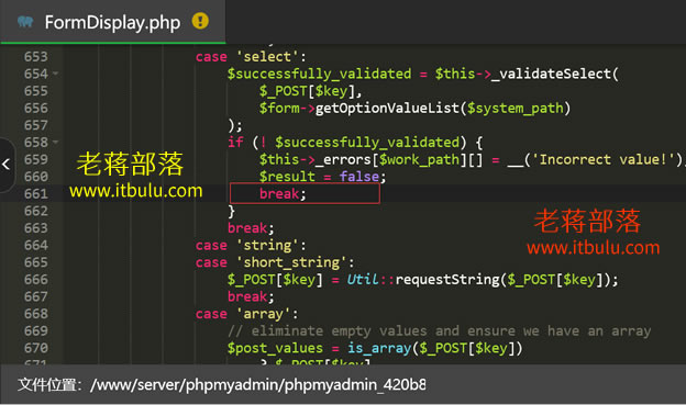 解决phpMyAdmin"Warning in ./libraries/config/FormDisplay.php#661"问题