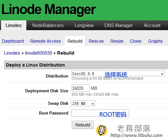 linode安装CENTOS系统