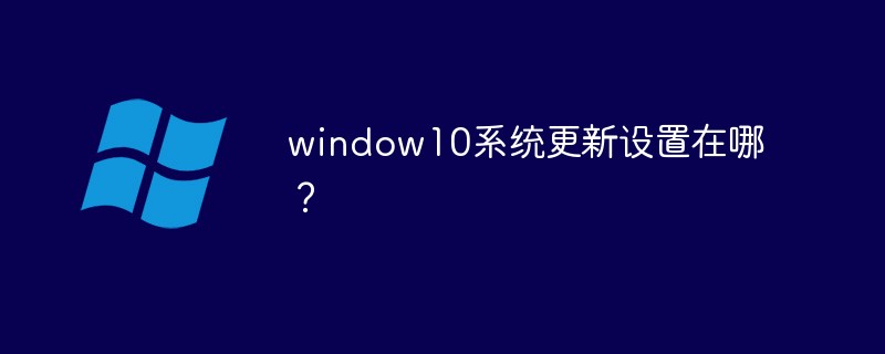 window10系统更新设置在哪？